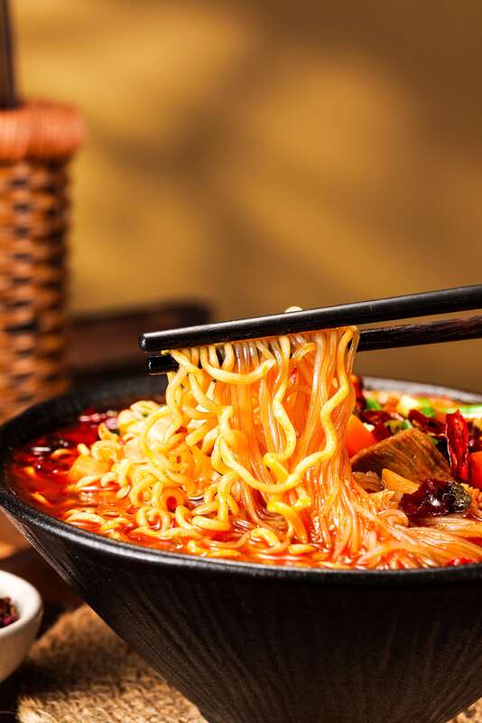 92g12 Cup Noodles Chongqing Mala Flavor Vegetable Ingredients Instant Noodles Ideal for Event Catering and Hospitality Services