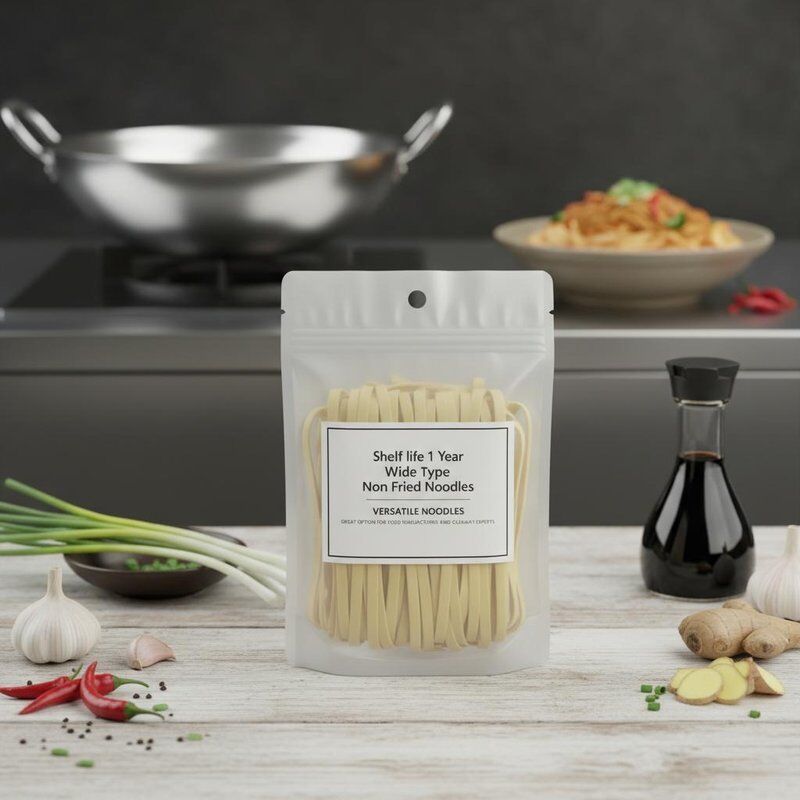 Διάρκεια ζωής 1 έτος Ευρύς τύπος Non Fried Noodles Ευέλικτα Noodles Εξαιρετική επιλογή για κατασκευαστές τροφίμων και ειδικούς στη μαγειρική